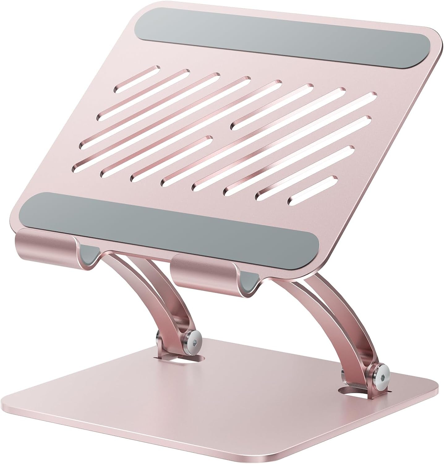 Tounee Tablet Holder Stand, Dual Rod Adjustable Aluminum Desktop Stand, Compatible with 4.7-16.9" Ipads, Surface Tablets, Portable Monitors, Kindle & More (Gray)