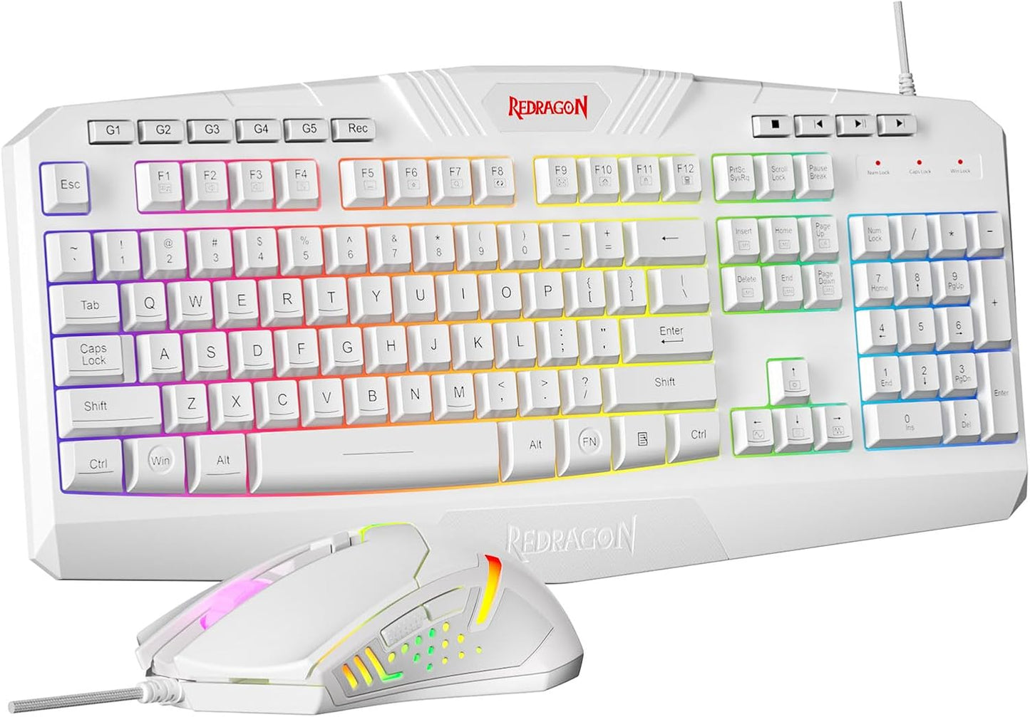Redragon S101-3 PRO Gaming Keyboard and Mouse, RGB Backlit Programmable Keyboard Mouse with Software, Independent Macro Record Keys, Value Combo Set, New Update Version