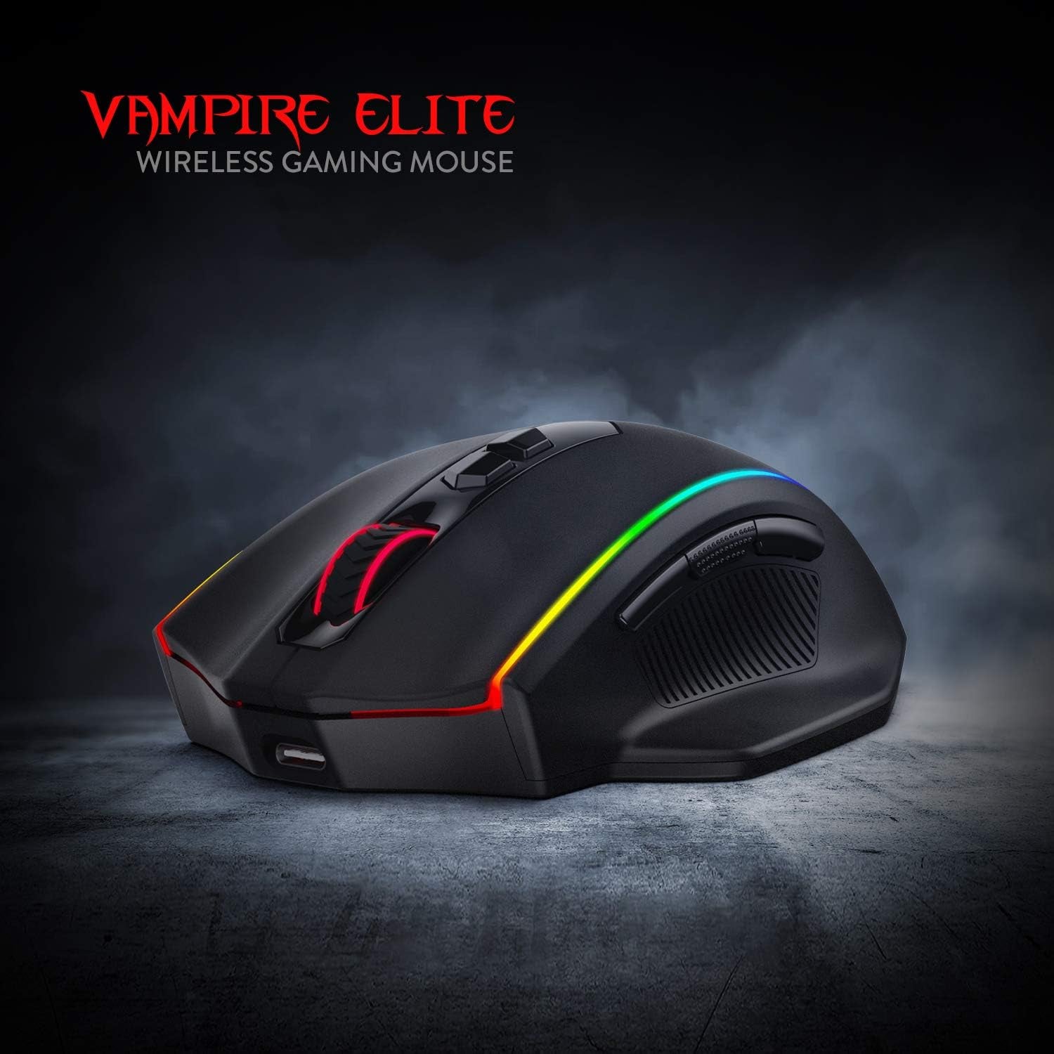 Redragon M686 Wireless Gaming Mouse, 16000 DPI Wired/Wireless Gamer Mouse with Professional Sensor, 45-Hour Reliable Power Capacity, Customizable Macro and RGB Backlight for Pc/Mac/Laptop