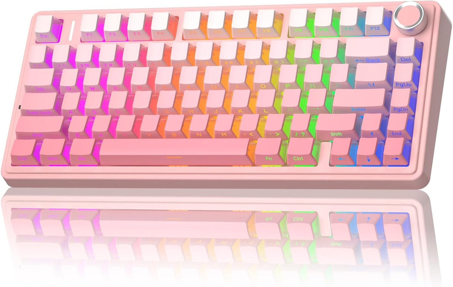 AULA F75 Pro Wireless Mechanical Keyboard,75% Hot Swappable Custom Keyboard with Knob,Rgb Backlit,Pre-Lubed Reaper Switches,Side Printed PBT Keycaps,2.4Ghz/Usb-C/Bt5.0 Mechanical Gaming Keyboards