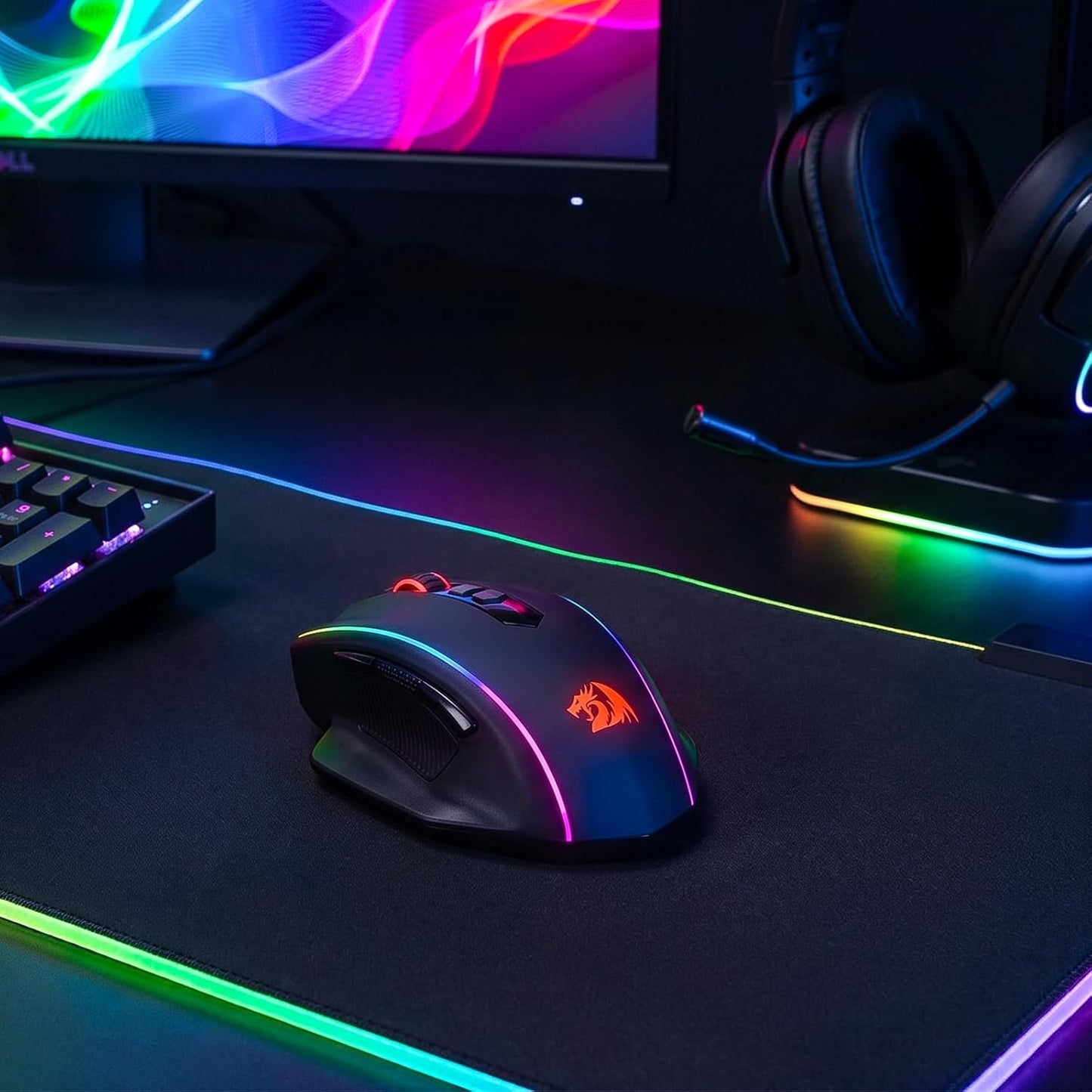 Redragon M686 Wireless Gaming Mouse, 16000 DPI Wired/Wireless Gamer Mouse with Professional Sensor, 45-Hour Reliable Power Capacity, Customizable Macro and RGB Backlight for Pc/Mac/Laptop