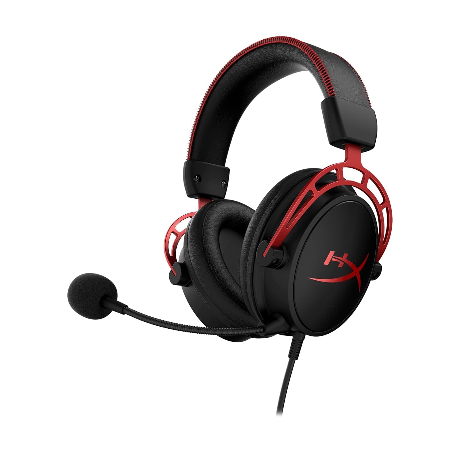 Hyperx Cloud Alpha - Gaming Headset, Dual Chamber Drivers, Legendary Comfort, Aluminum Frame, Detachable Microphone, Works on PC, PS4, PS5, Xbox One, Xbox Series X|S, Nintendo Switch and Mobile – Red | Dual-Chamber 50 Mm Drivers for Reduced Distortion, Durable Aluminum Frame, Memory-Foam Ear Cushions with Premium Leatherette