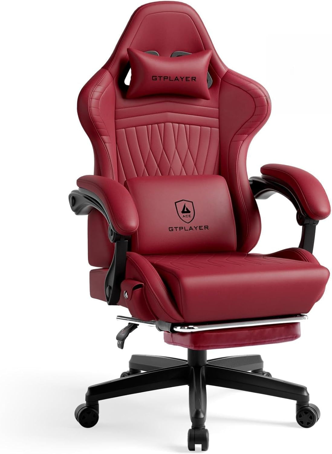 GTPLAYER Gaming Chair for Adults, Ergonomic Computer Game Chairs with Speakers, Footrest & Linkage Armrest, Reclining High Back Silla Gamer for Home Office, Ace Pro, Off-White