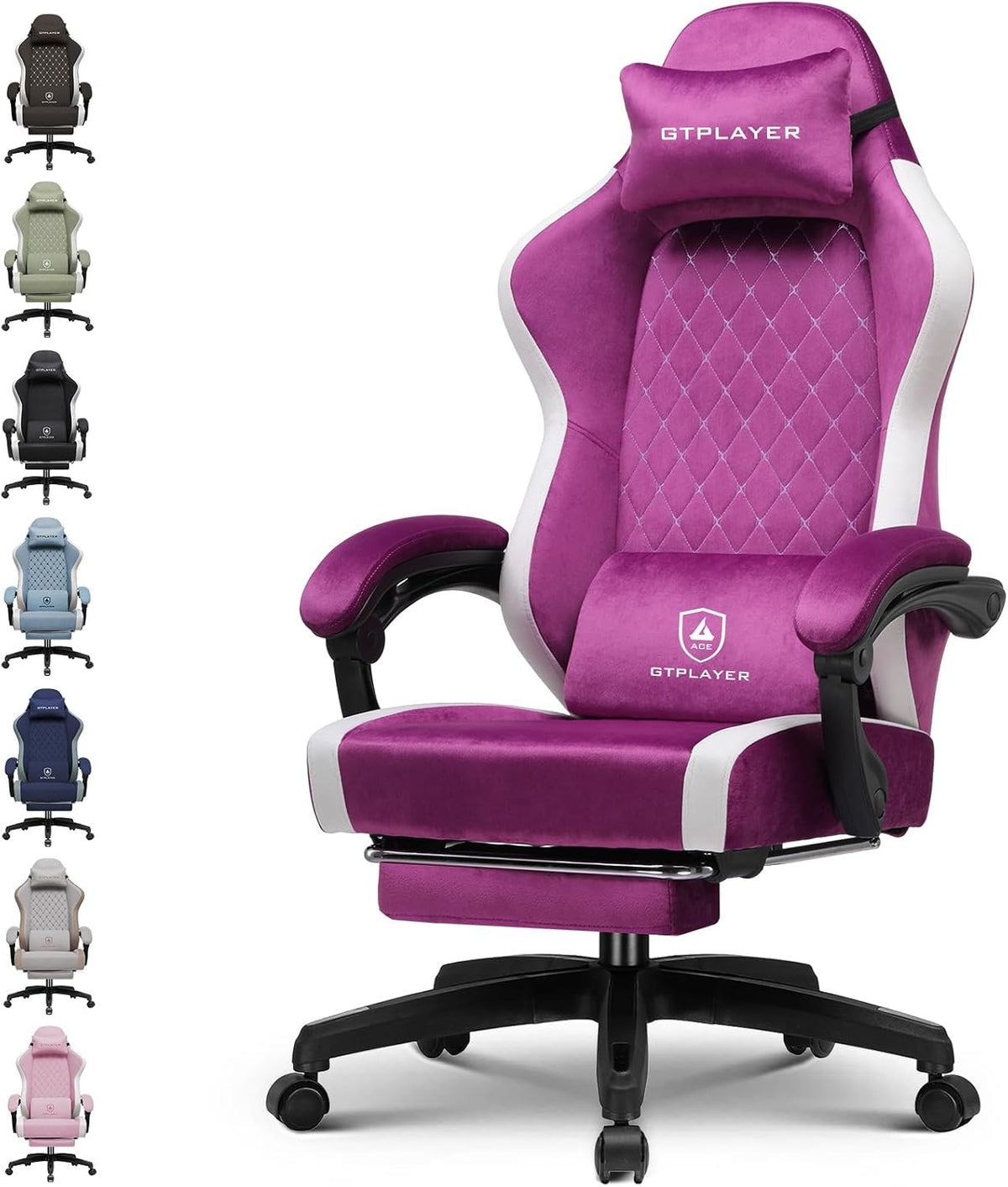 GTPLAYER Gaming Chair, Computer Office Chair with Pocket Spring Cushion, Linkage Armrests and Footrest, High Back Ergonomic Computer Chair with Lumbar Support Task Chair with Footrest(Black)